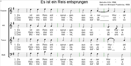 Sheet music for Es ist ein Ros Entsprungen